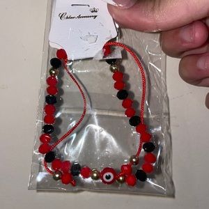 red and black evil eye bracelet